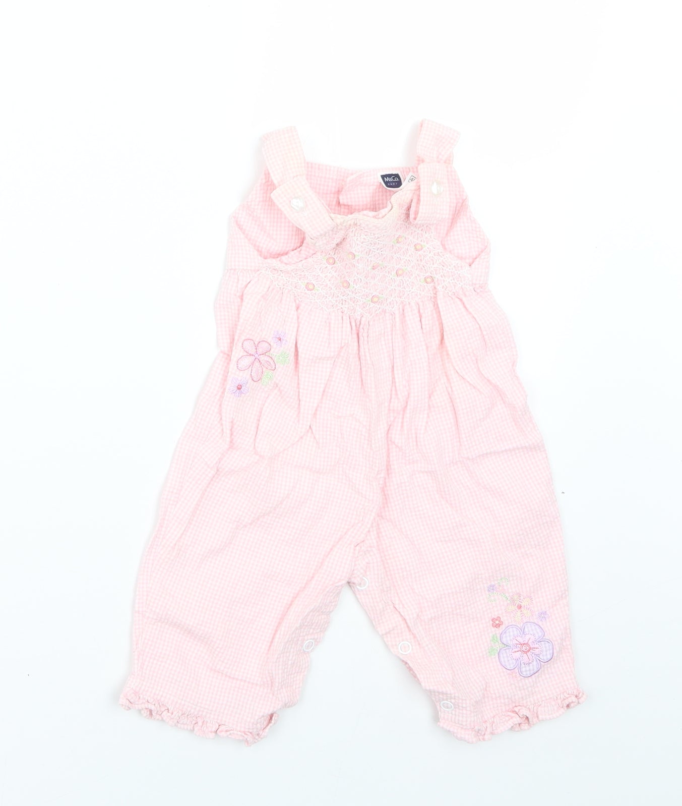 M&Co Baby Pink Check  Dungaree Outfit/Set Size 3-6 Months