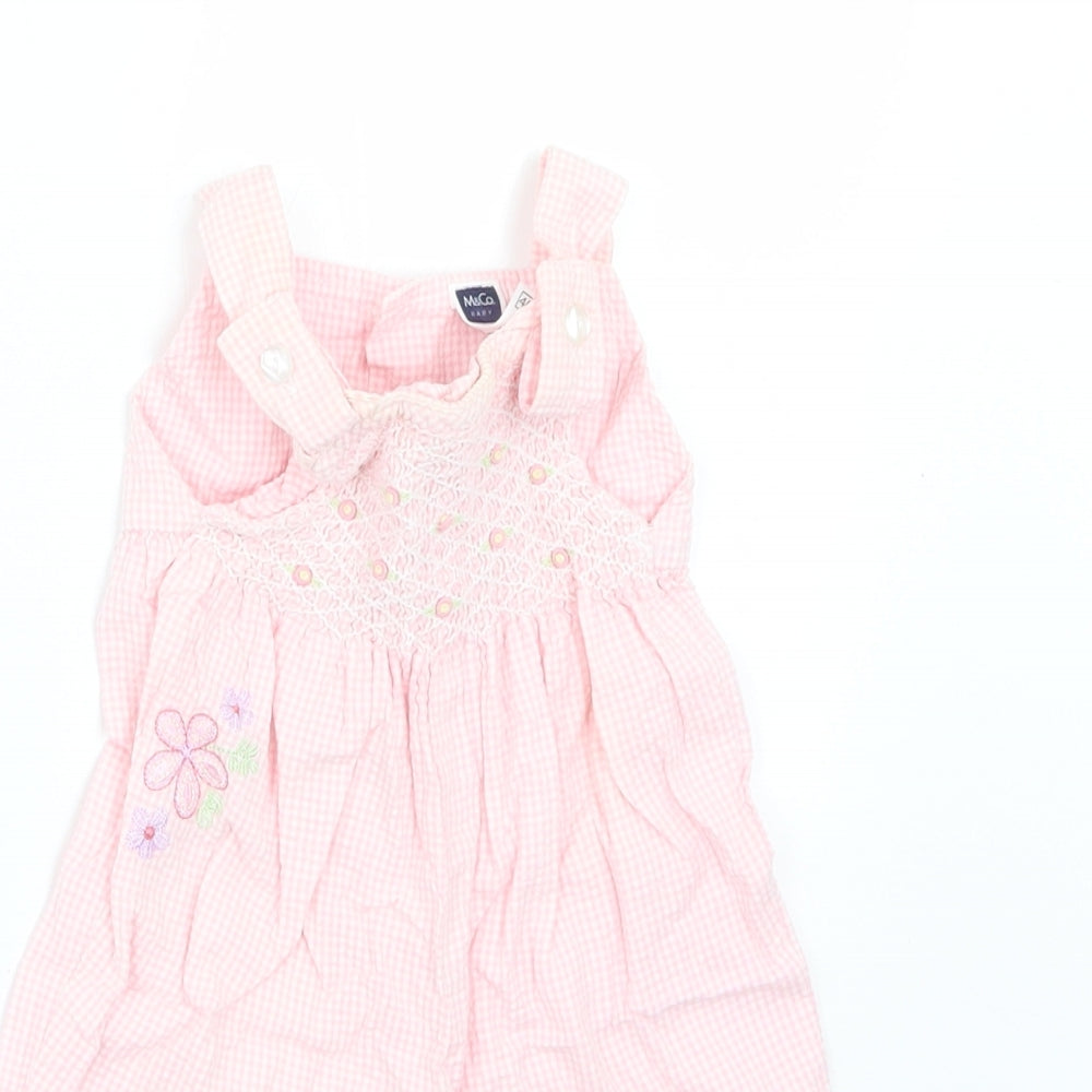 M&Co Baby Pink Check  Dungaree Outfit/Set Size 3-6 Months