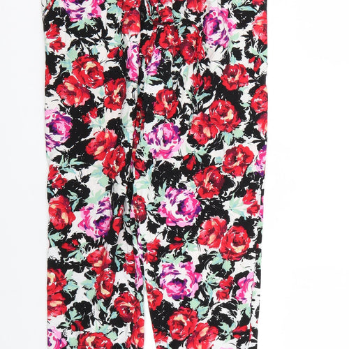 blue chameleon Womens Multicoloured Floral  Trousers  Size 10 L24 in