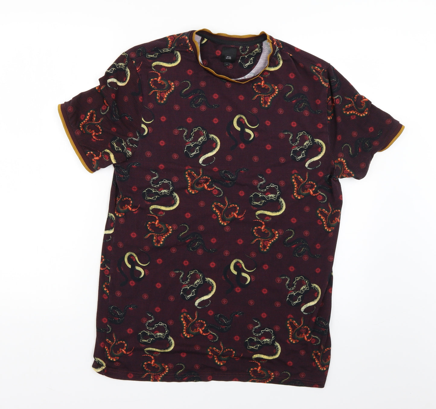 River Island Mens Multicoloured Geometric   T-Shirt Size M