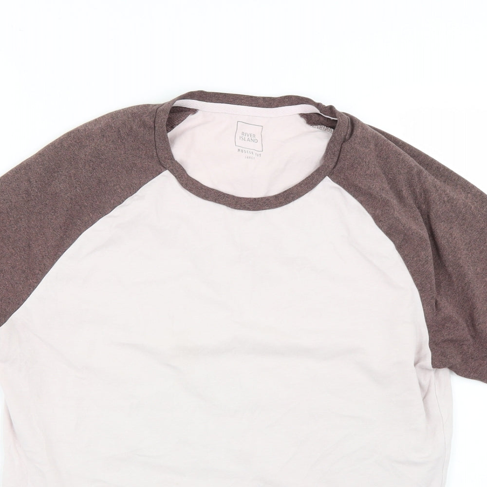 River Island Mens Pink    T-Shirt Size L
