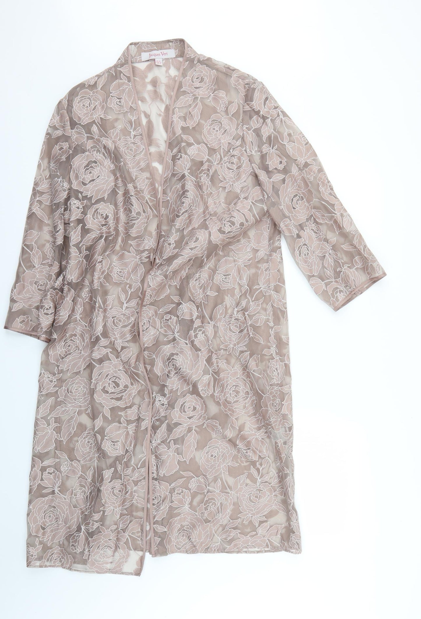 Jacques Vert Womens Beige   Overcoat Coat Size 18