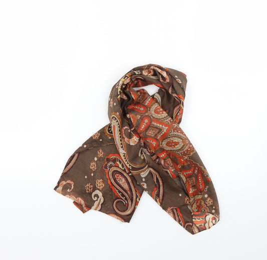 Front view of Preworn women’s brown geometric scarf