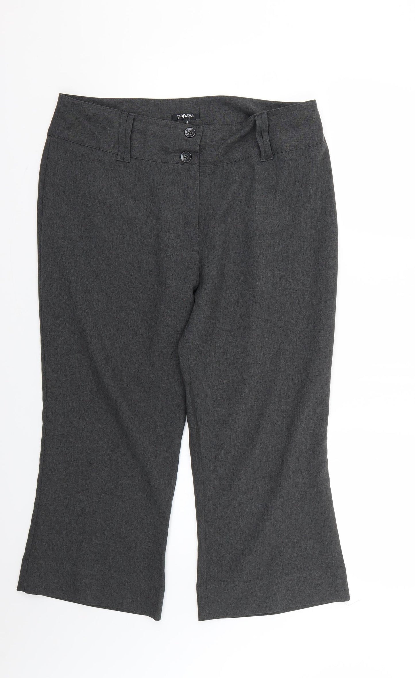 Papaya Womens Grey   Trousers  Size 14 L22.5 in