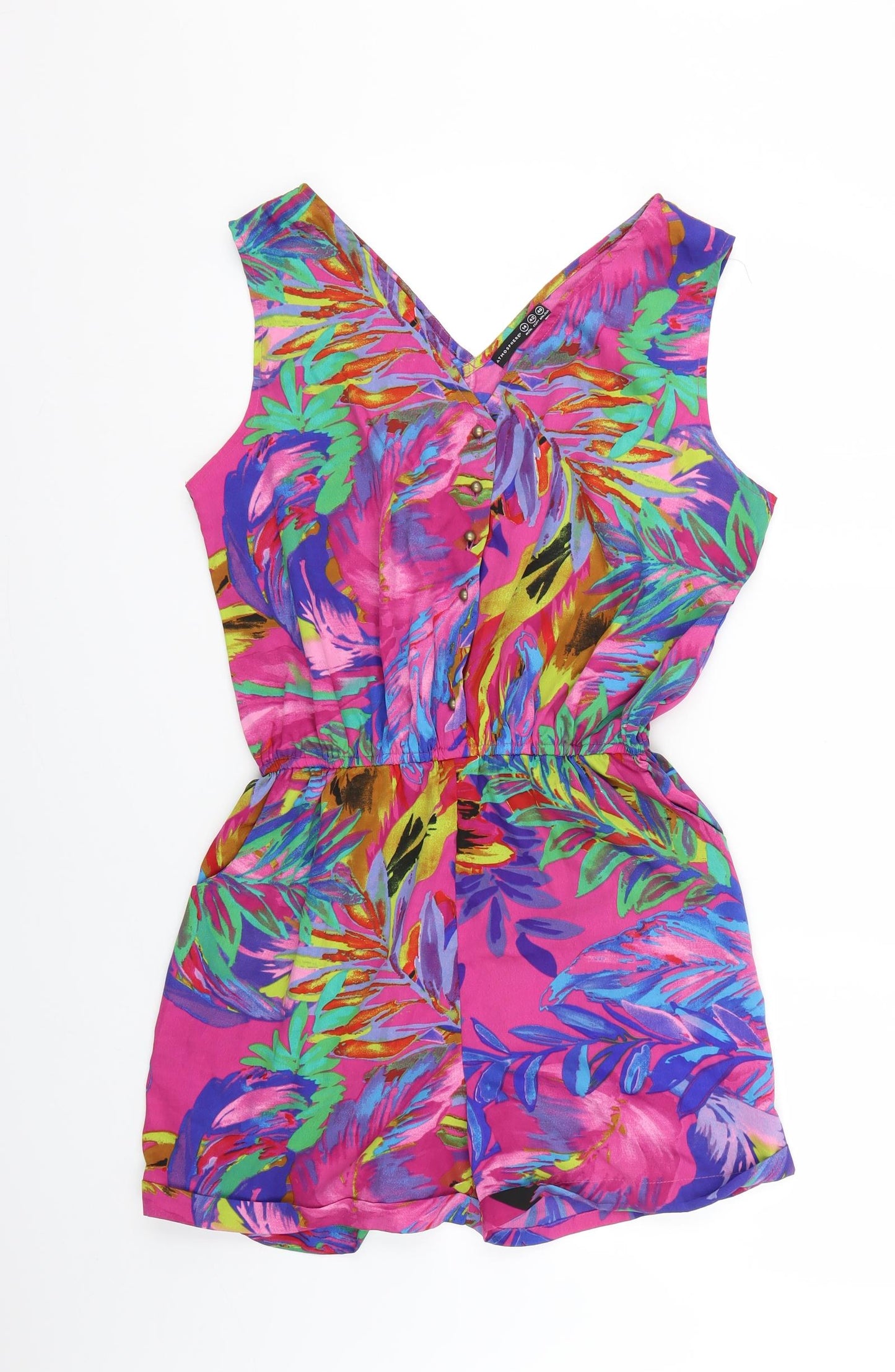 Atmosphere Womens Multicoloured Floral  Playsuit One-Piece Size 14