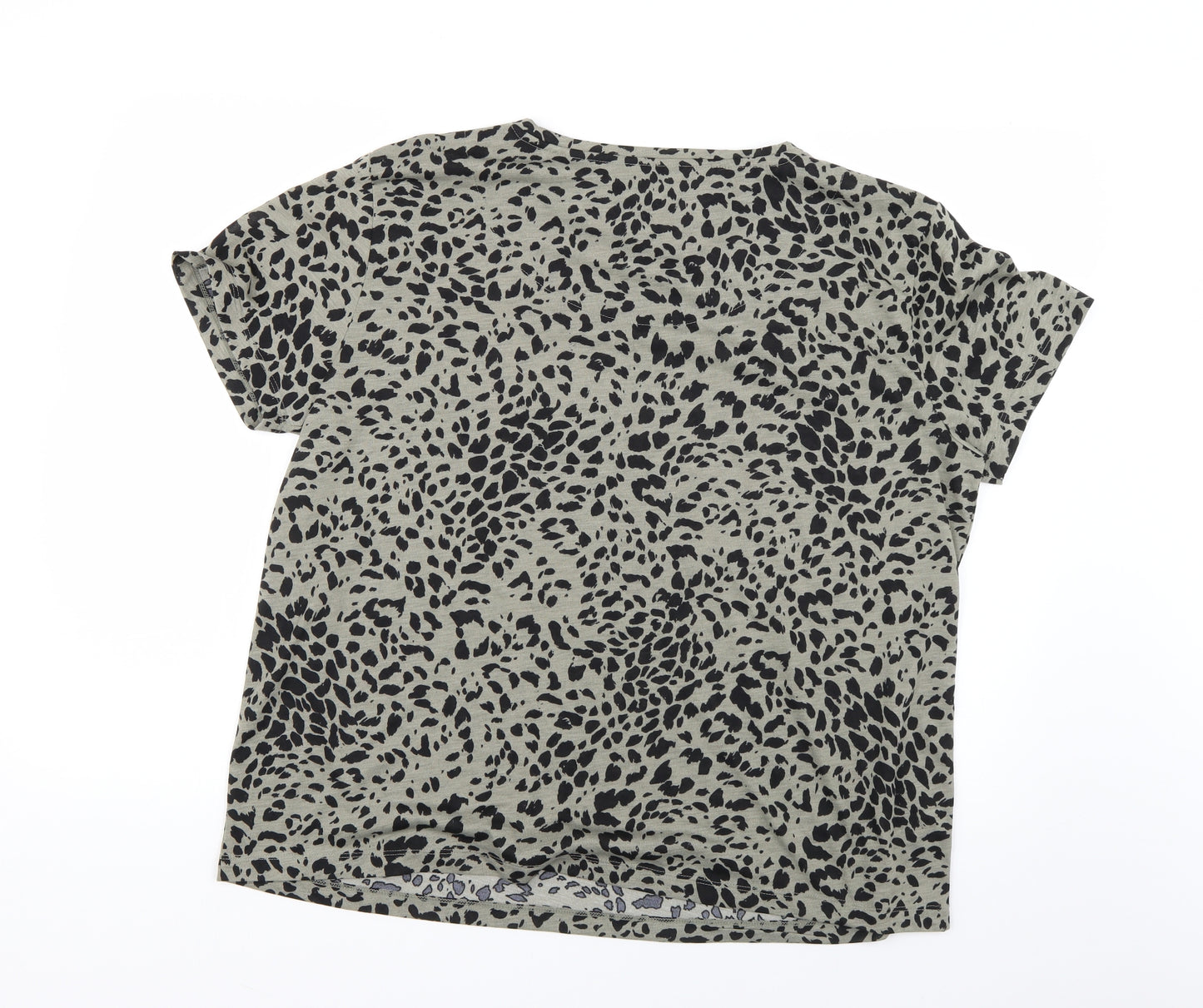 Marks and Spencer Womens Green Animal Print  Basic T-Shirt Size 16