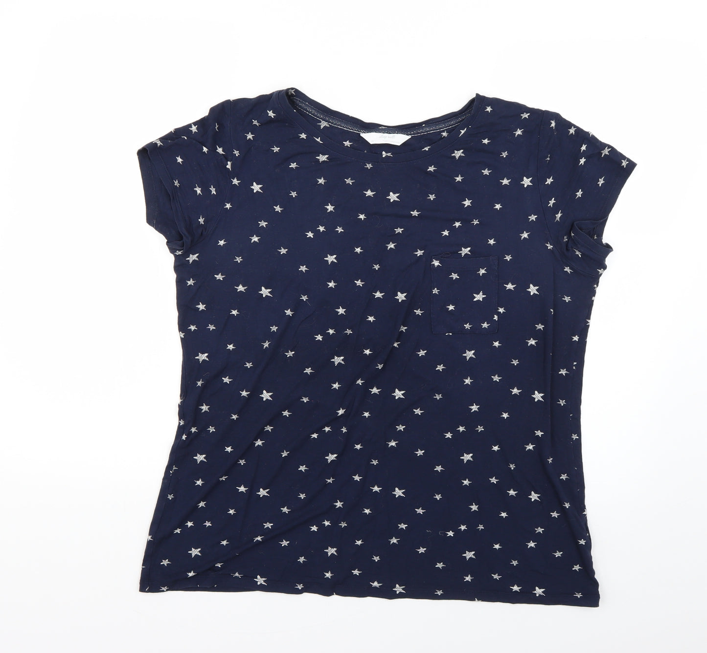 Marks and Spencer Womens Blue Geometric  Top Pyjama Top Size 16
