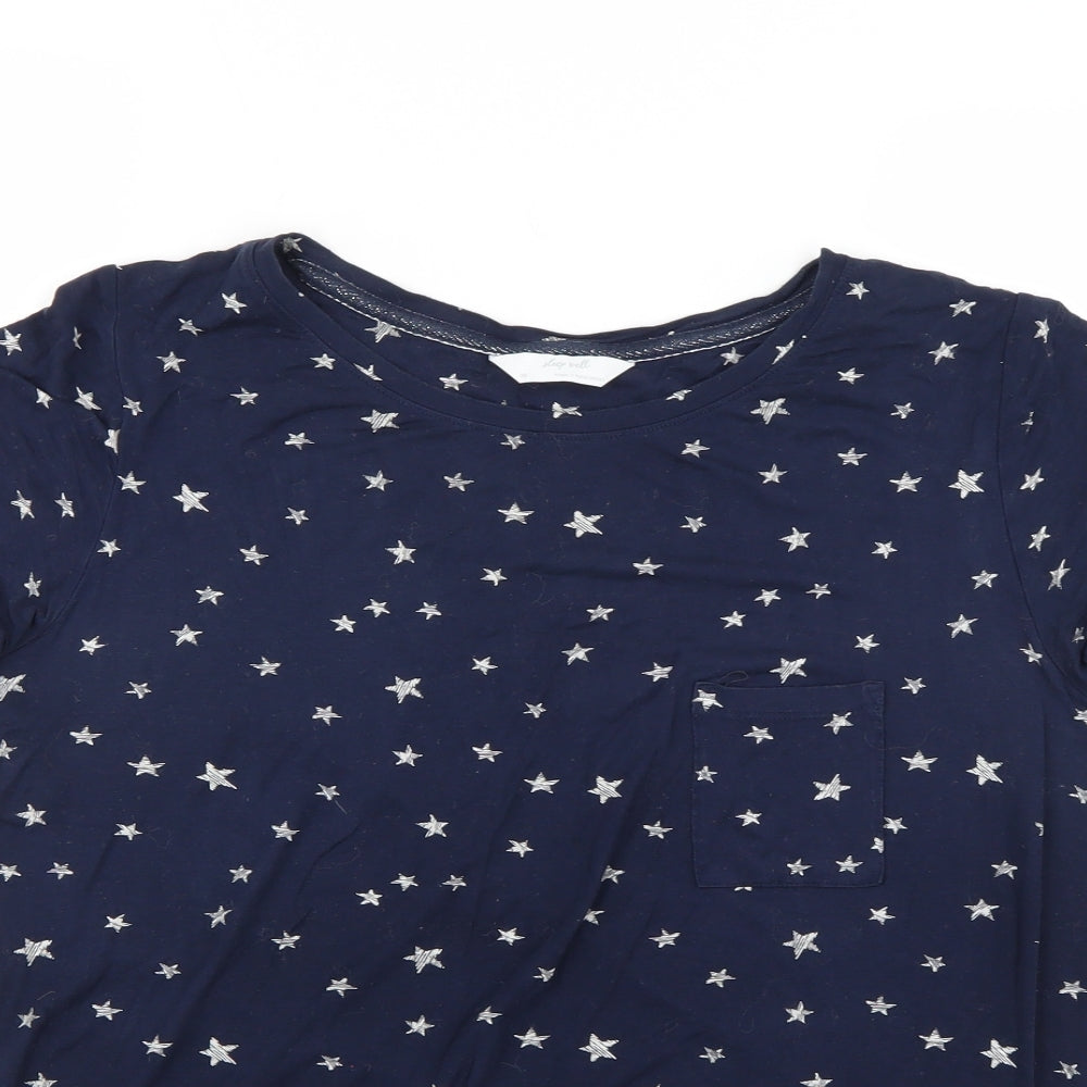 Marks and Spencer Womens Blue Geometric  Top Pyjama Top Size 16