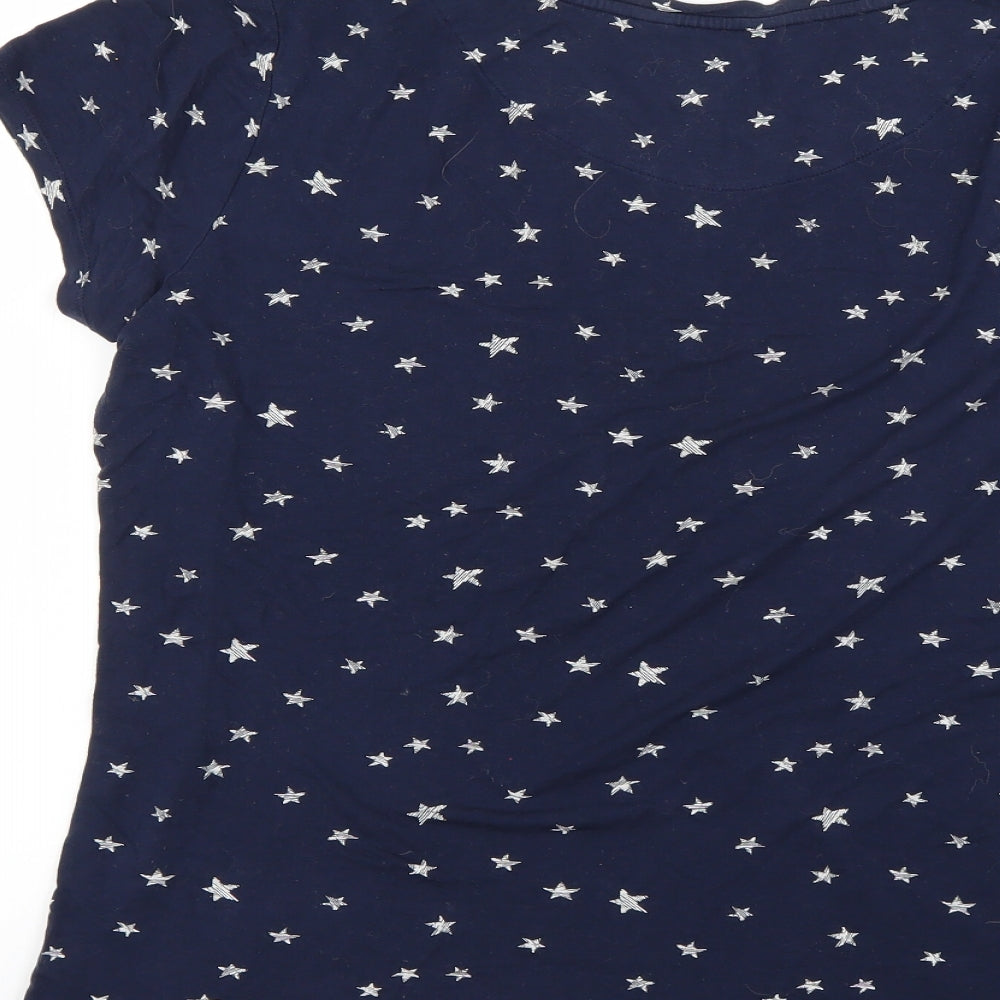 Marks and Spencer Womens Blue Geometric  Top Pyjama Top Size 16