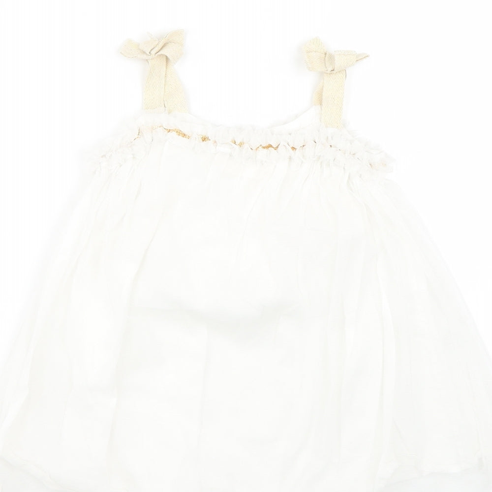 Baby Boden Girls White   Fit & Flare  Size 5-6 Years