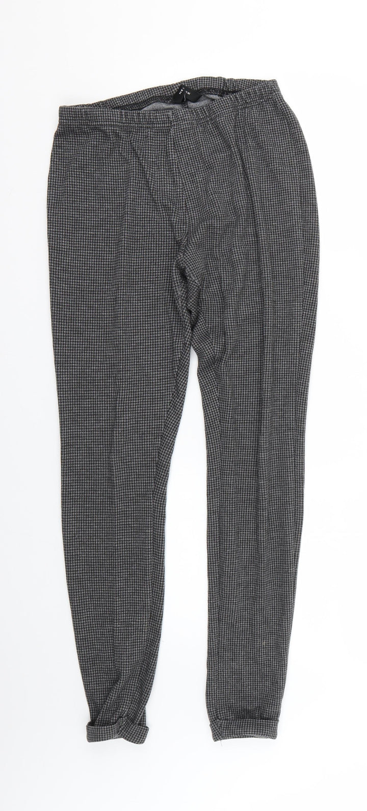 New Look Womens Grey Argyle/Diamond Trousers Size 10 L24 in