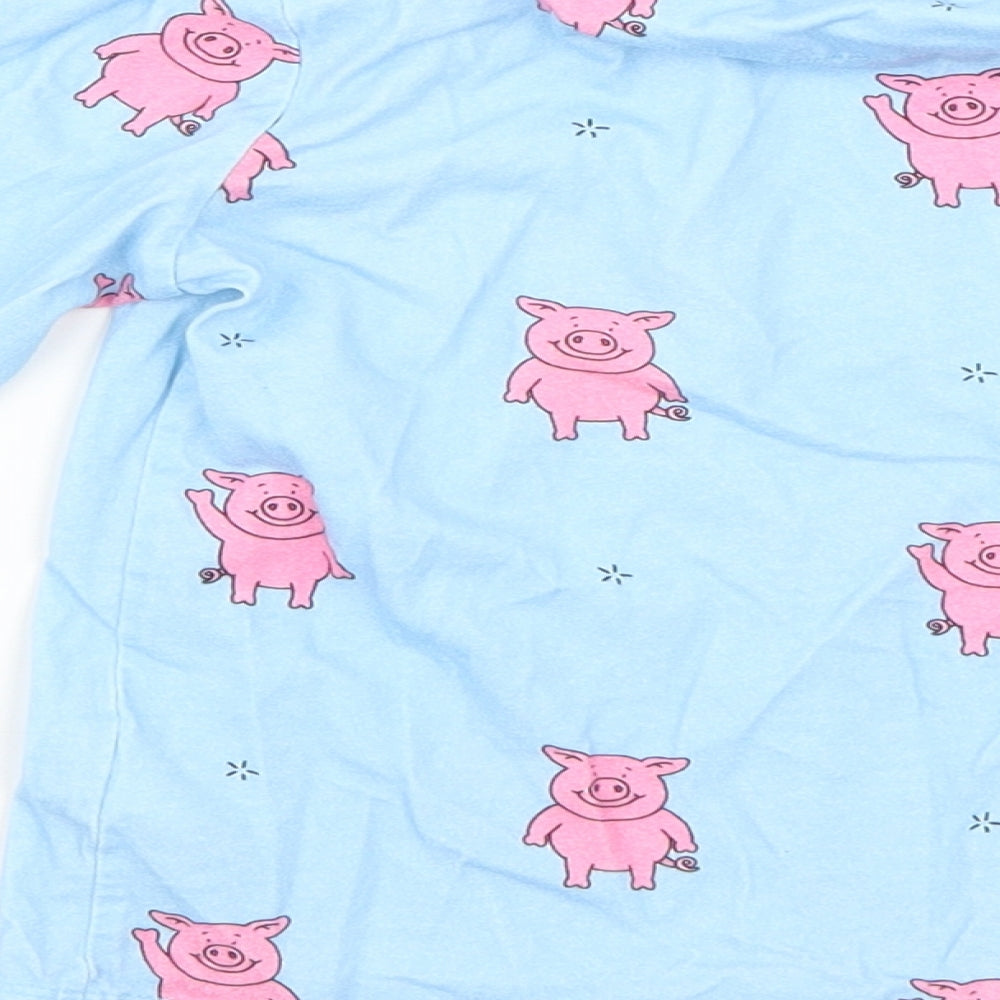 Marks and Spencer Girls Blue Geometric  Basic T-Shirt Size 4-5 Years