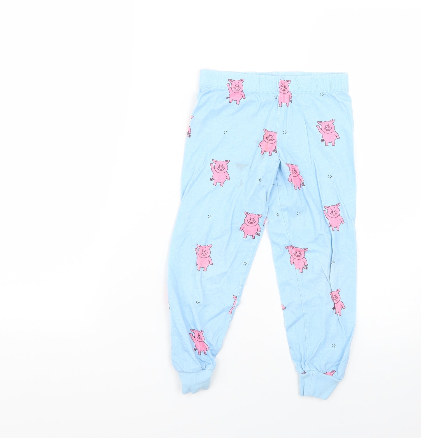 Marks and Spencer Girls Blue Geometric   Pyjama Pants Size 4-5 Years