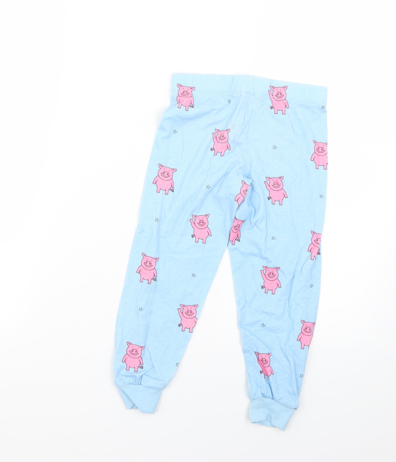 Marks and Spencer Girls Blue Geometric   Pyjama Pants Size 4-5 Years