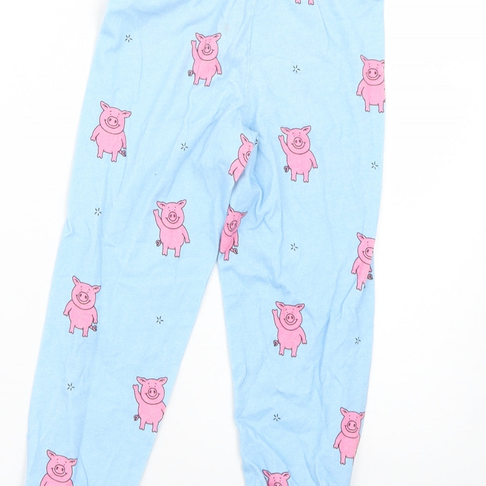 Marks and Spencer Girls Blue Geometric   Pyjama Pants Size 4-5 Years
