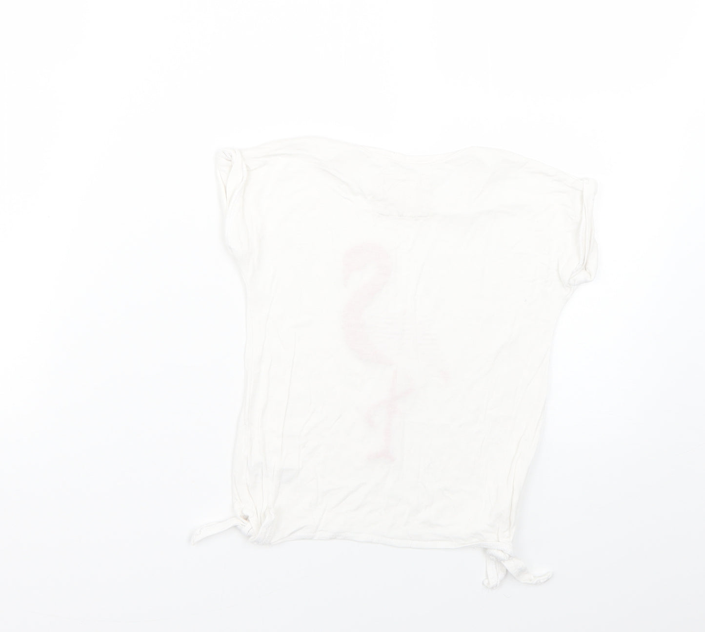 TU Girls White Geometric  Basic T-Shirt Size 4 Years