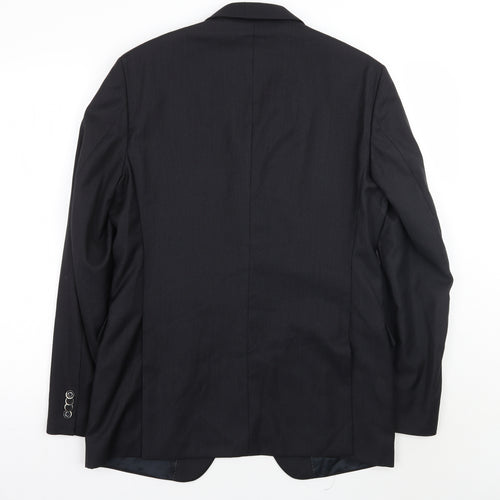 Reda Mens Black Striped  Jacket Suit Jacket Size 40