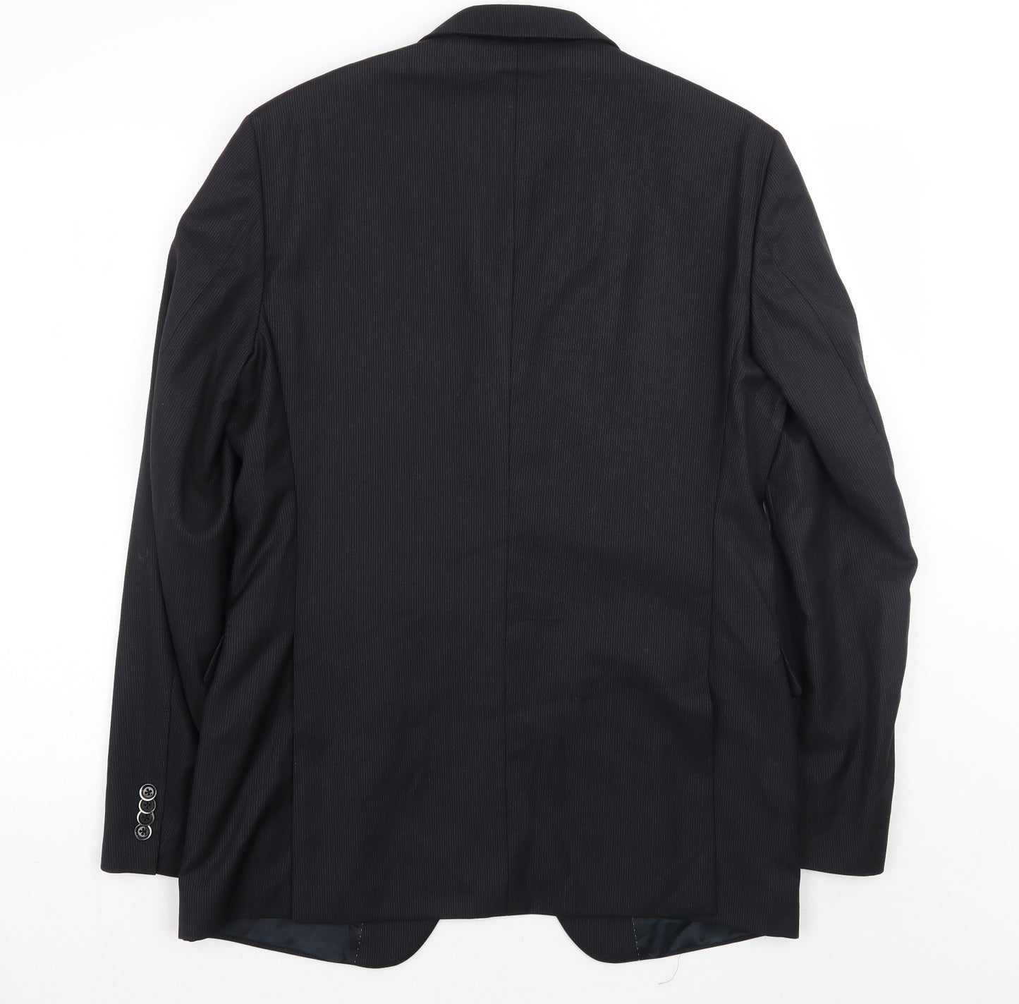 Reda Mens Black Striped  Jacket Suit Jacket Size 40