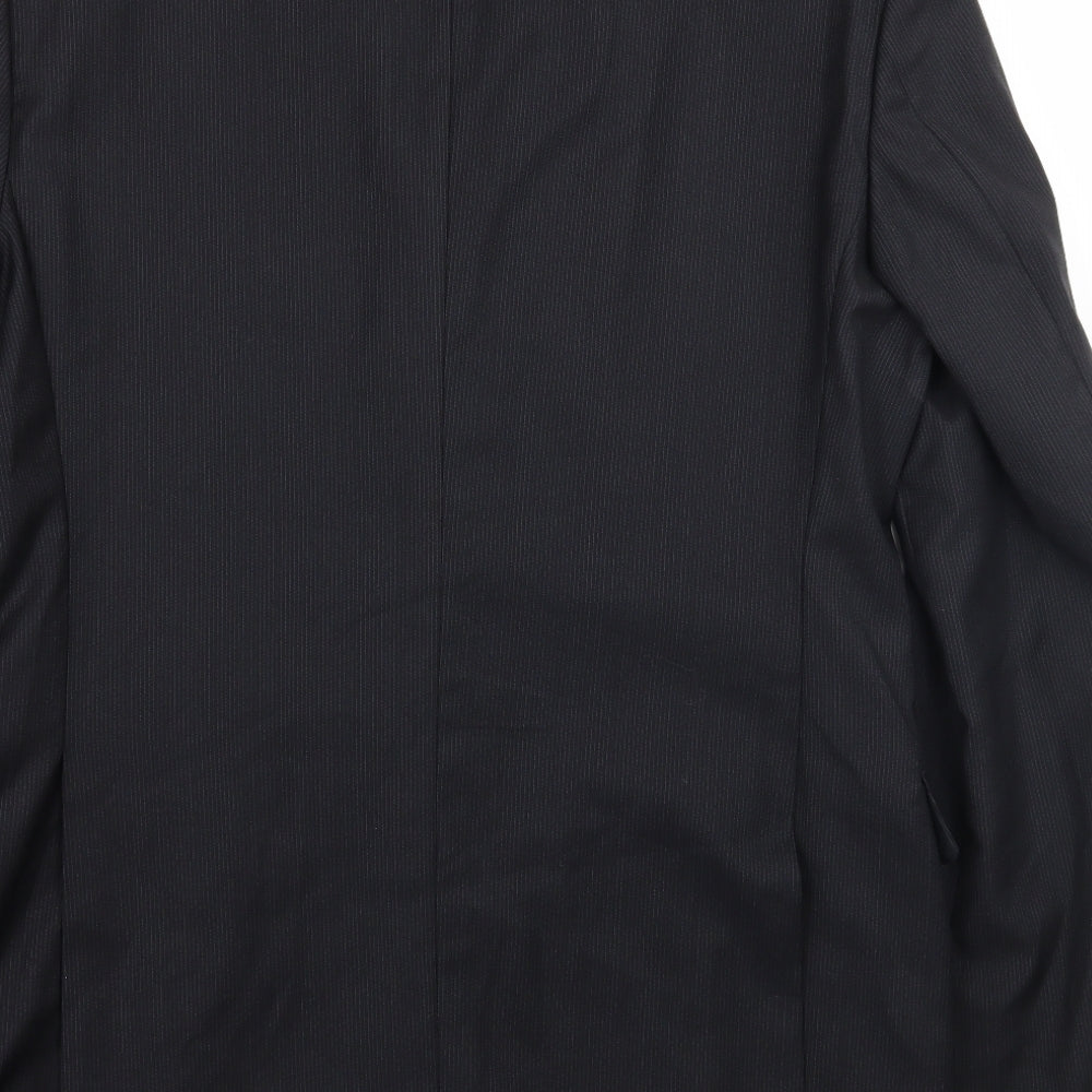 Reda Mens Black Striped  Jacket Suit Jacket Size 40