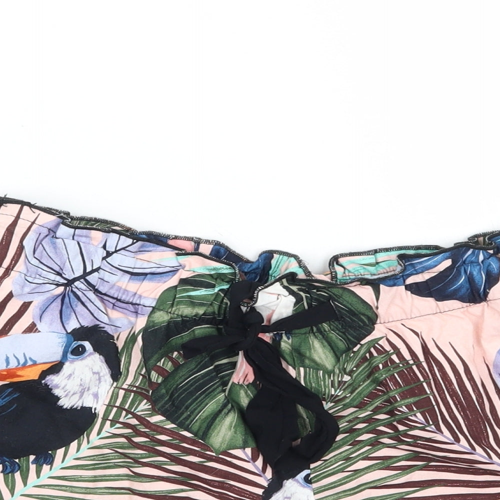 Zara Womens Pink Floral  Bermuda Shorts Size M