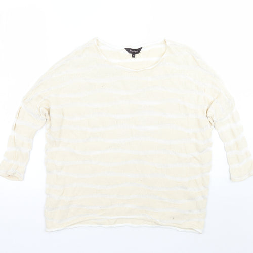 Phase Eight Womens Beige Striped  Pullover Jumper Size 10