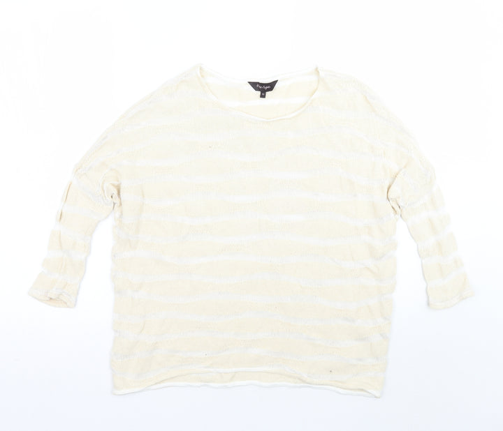 Phase Eight Womens Beige Striped Pullover Jumper Size 10