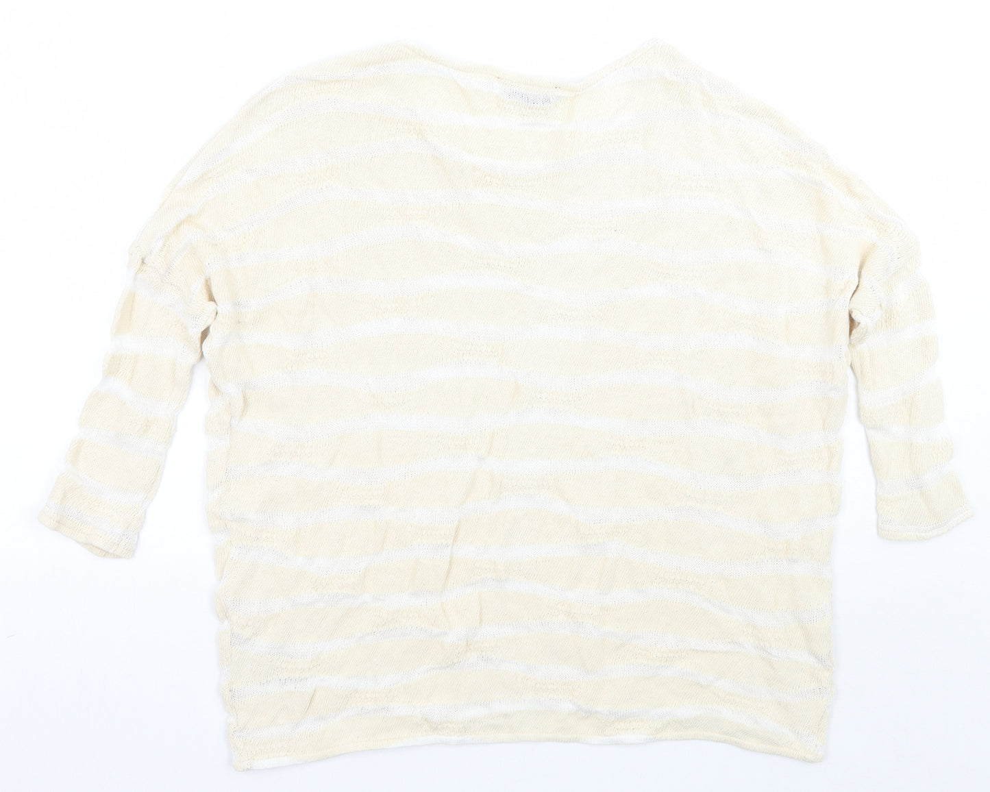 Phase Eight Womens Beige Striped  Pullover Jumper Size 10