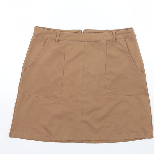 Newlook Womens Beige   A-Line Skirt Size 10