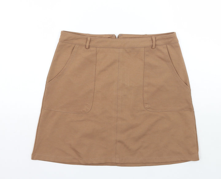 Newlook Womens Beige A-Line Skirt Size 10