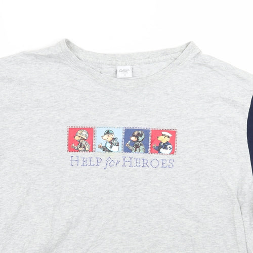 Cotton Traders Womens Grey   Basic T-Shirt Size 22  - Help for Heroes