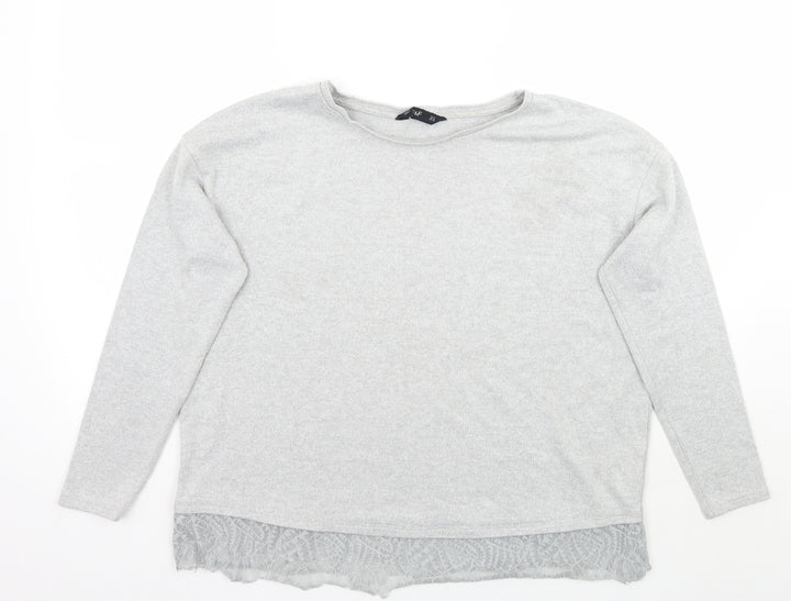 F&F Womens Grey Pullover Jumper Size 14