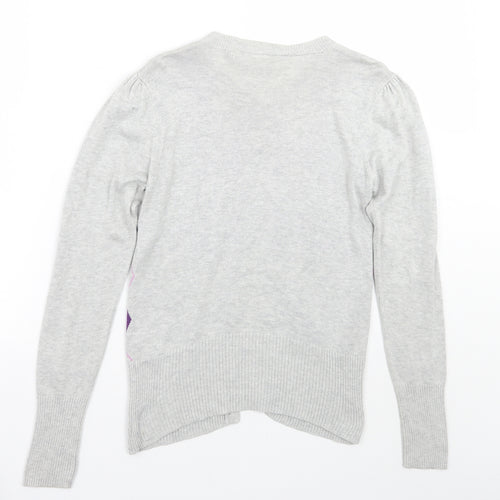 Newlook Womens Grey Geometric  Cardigan Jumper Size 12