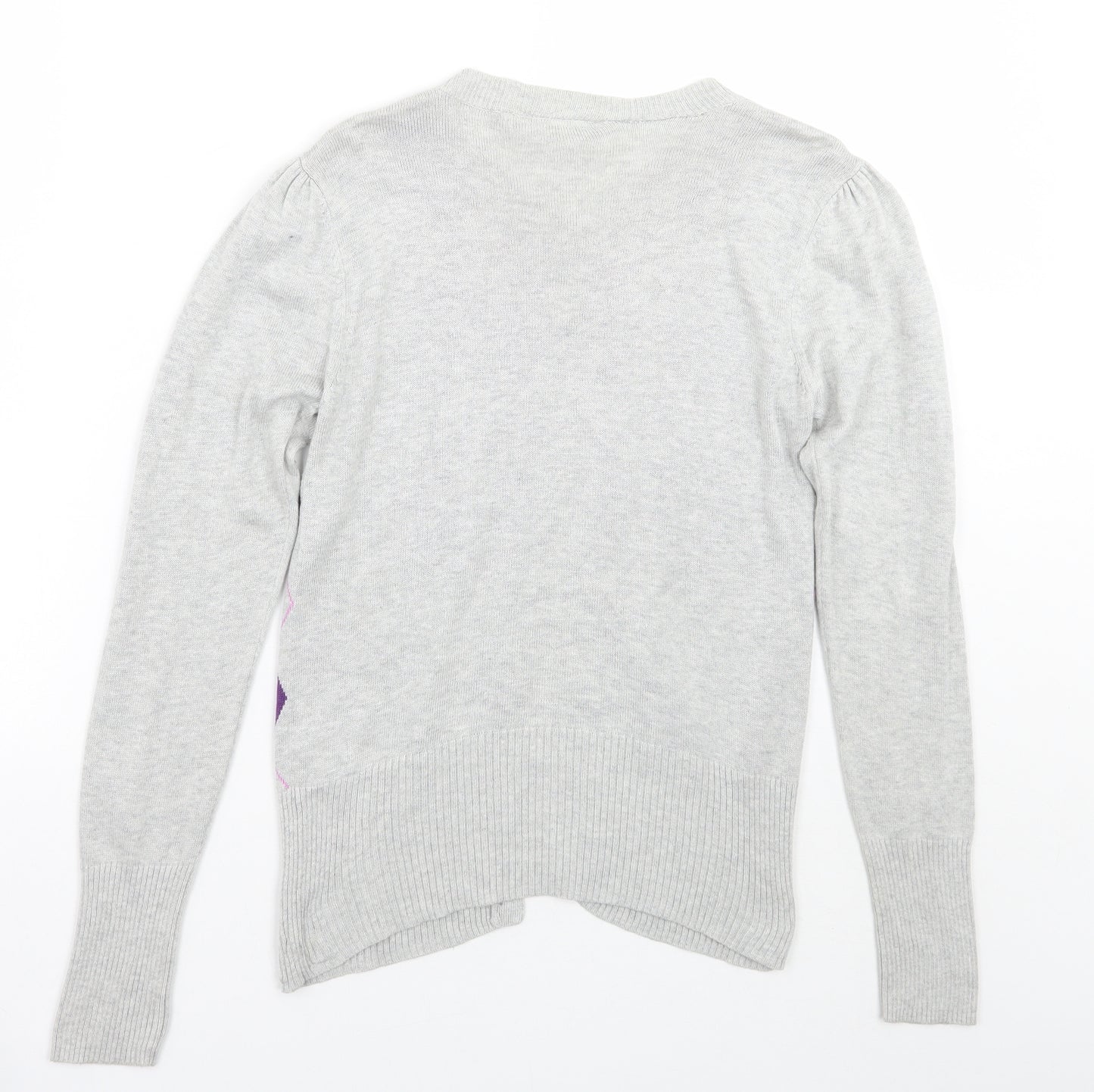 Newlook Womens Grey Geometric  Cardigan Jumper Size 12