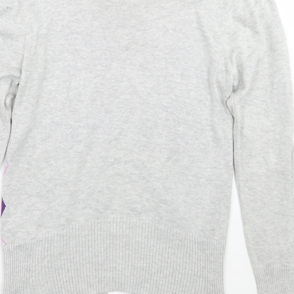 Newlook Womens Grey Geometric  Cardigan Jumper Size 12