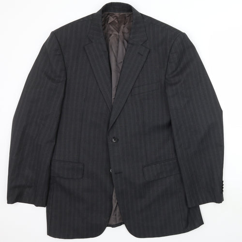 AUSTEN REED Mens Grey Striped  Jacket Suit Jacket Size 40