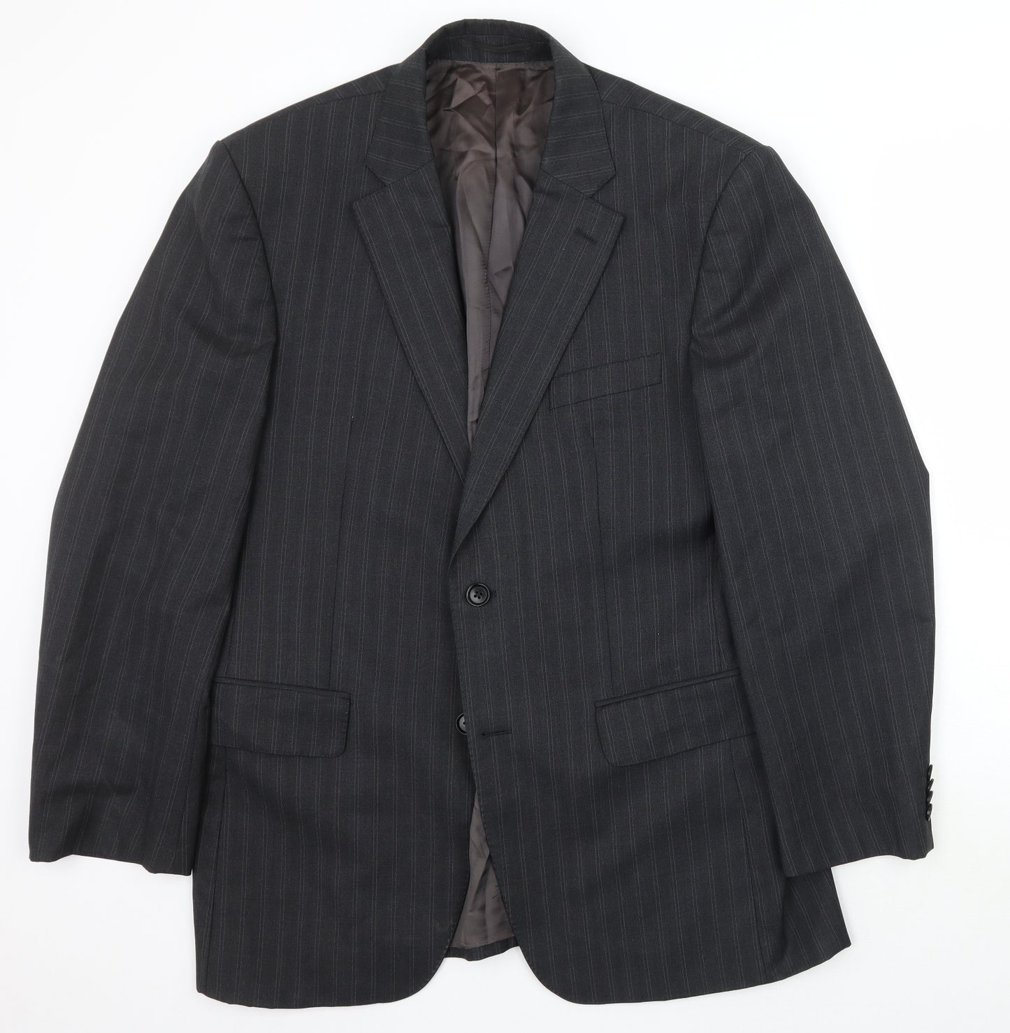 AUSTEN REED Mens Grey Striped  Jacket Suit Jacket Size 40
