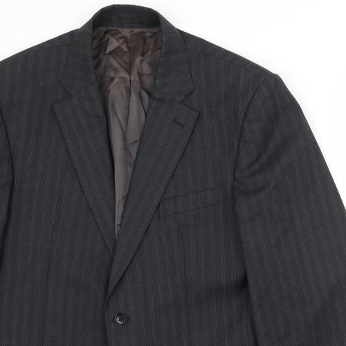 AUSTEN REED Mens Grey Striped  Jacket Suit Jacket Size 40