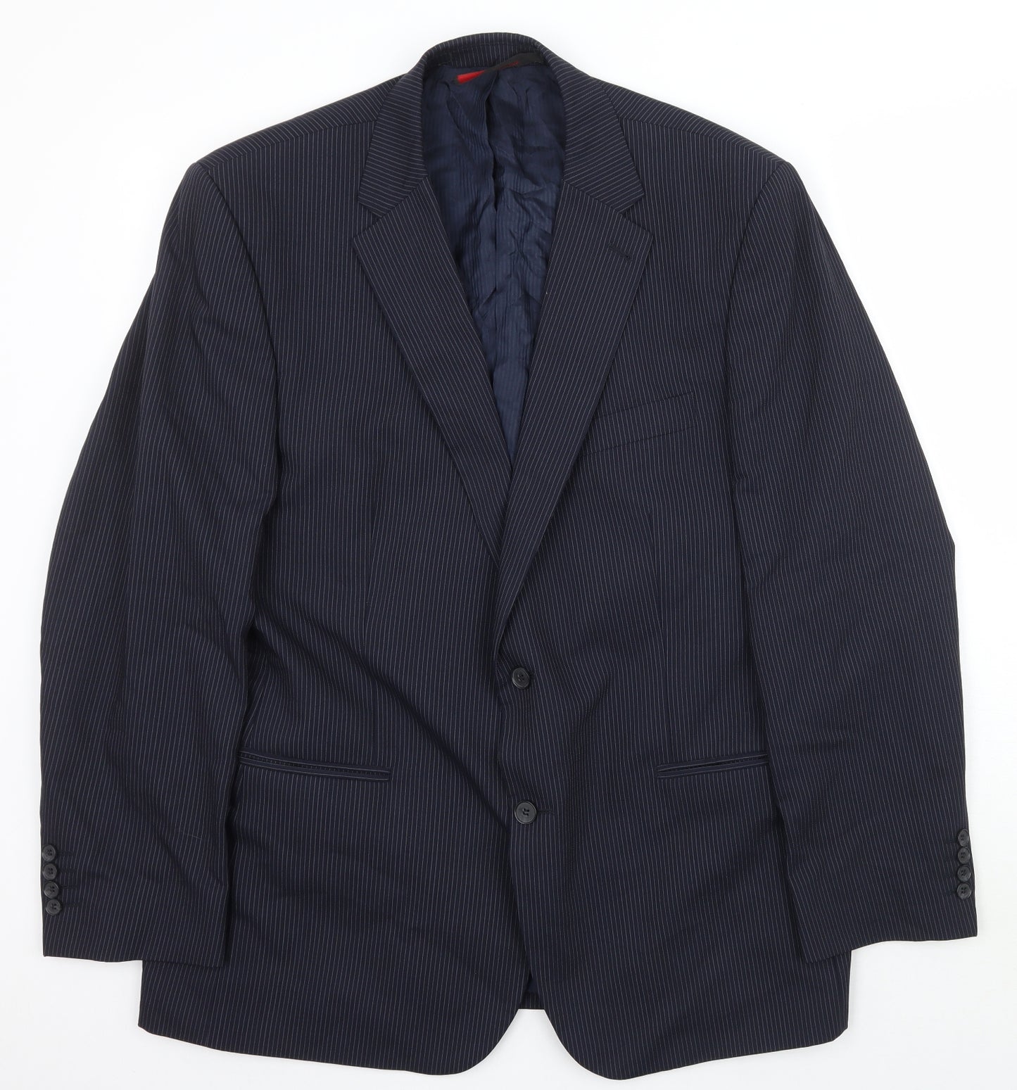 Jeff Banks Mens Blue Striped  Jacket Suit Jacket Size 44