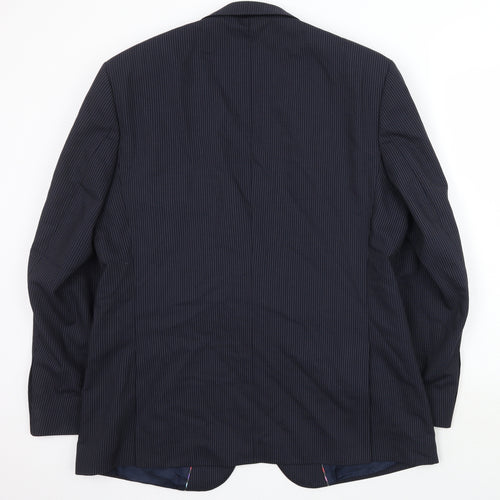 Jeff Banks Mens Blue Striped  Jacket Suit Jacket Size 44