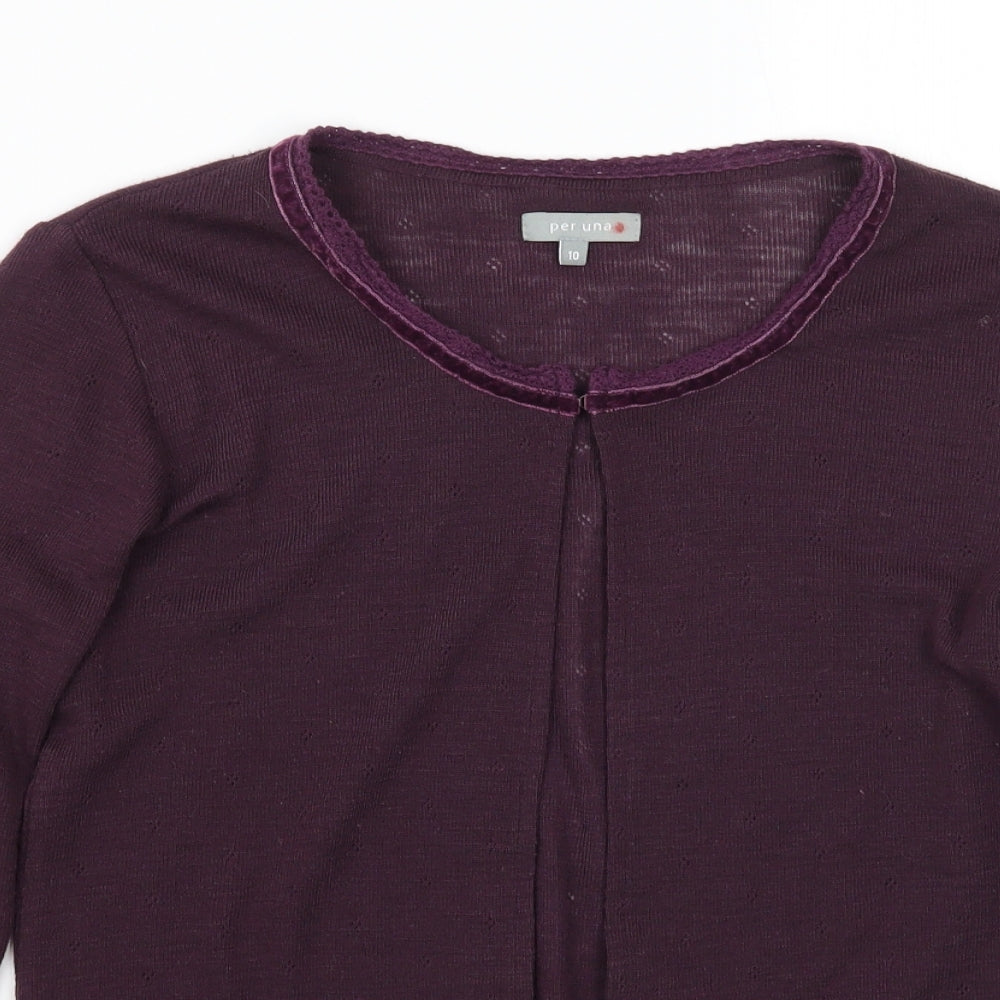 Per Una Womens Purple   Cardigan Jumper Size 10