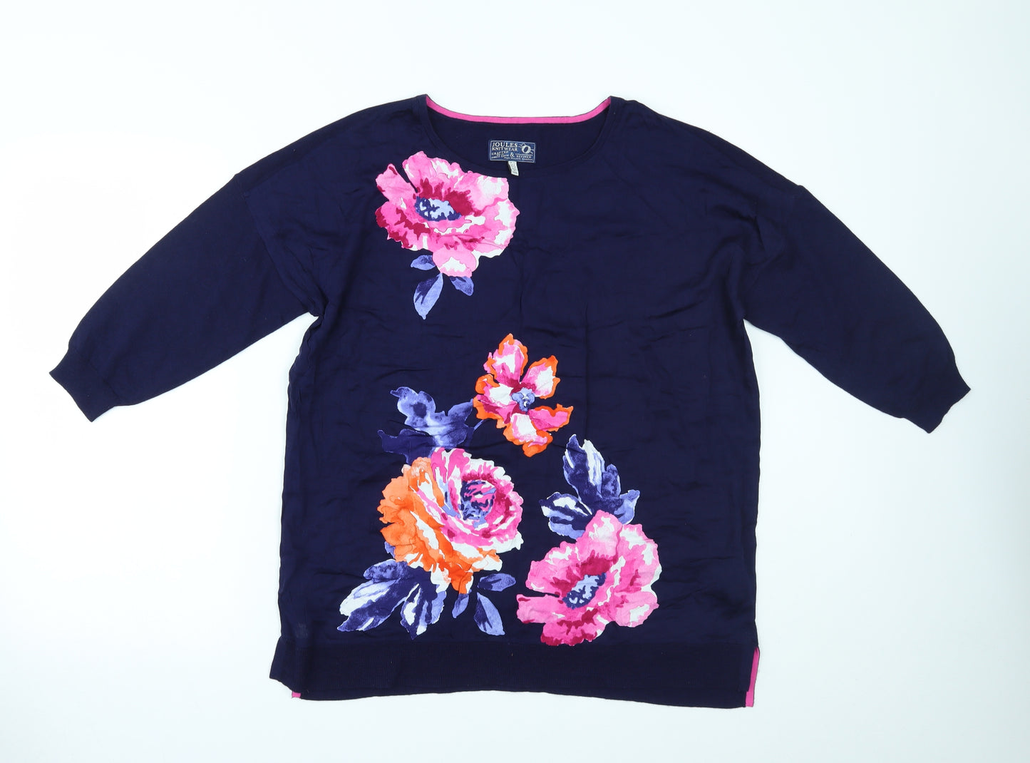 Joules Womens Blue Floral  Basic Blouse Size 12