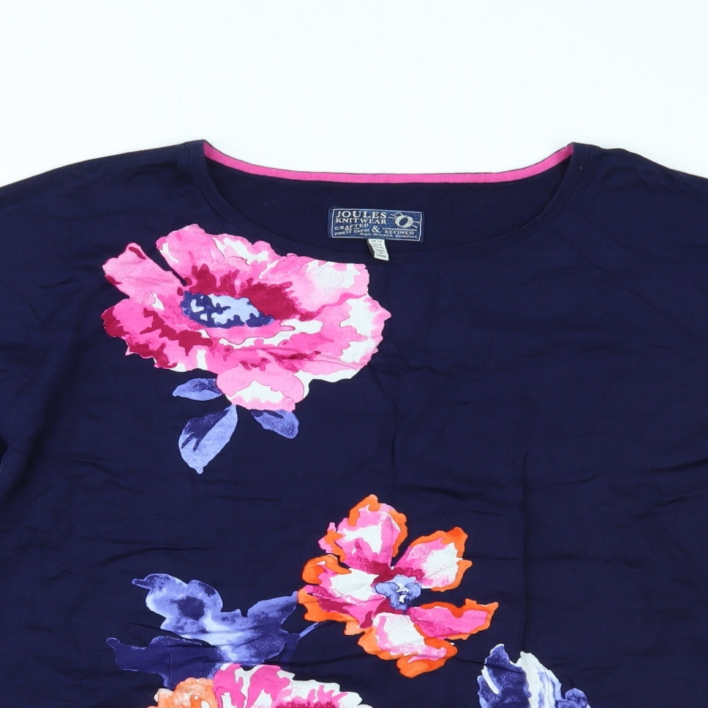 Joules Womens Blue Floral  Basic Blouse Size 12