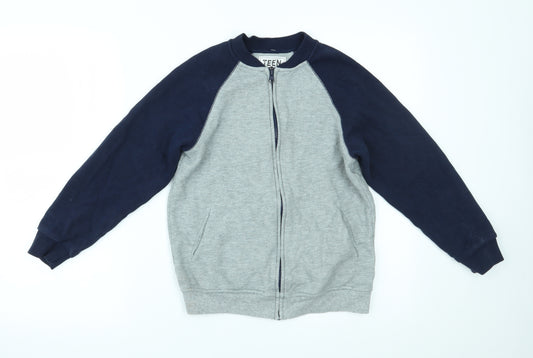 Front view of Matalan boys’ grey jacket, size 10-11, years