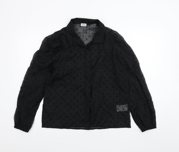 Pimkie Womens Black   Basic Button-Up Size 12