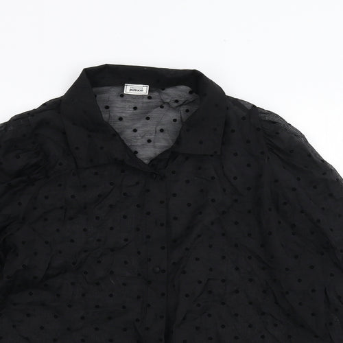 Pimkie Womens Black   Basic Button-Up Size 12