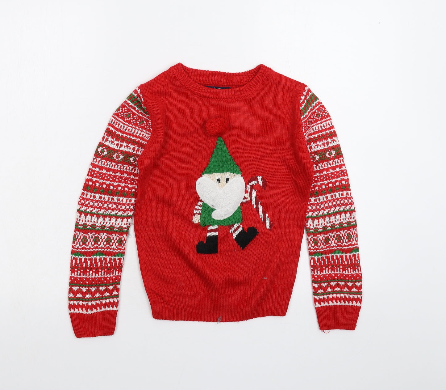 Matalan Boys Red   Pullover Jumper Size 6 Years  - Christmas