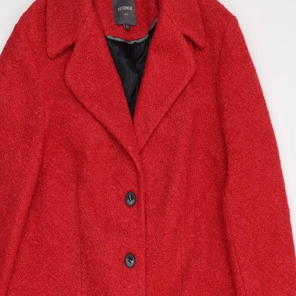 NEXT Womens Red   Overcoat Coat Size 10