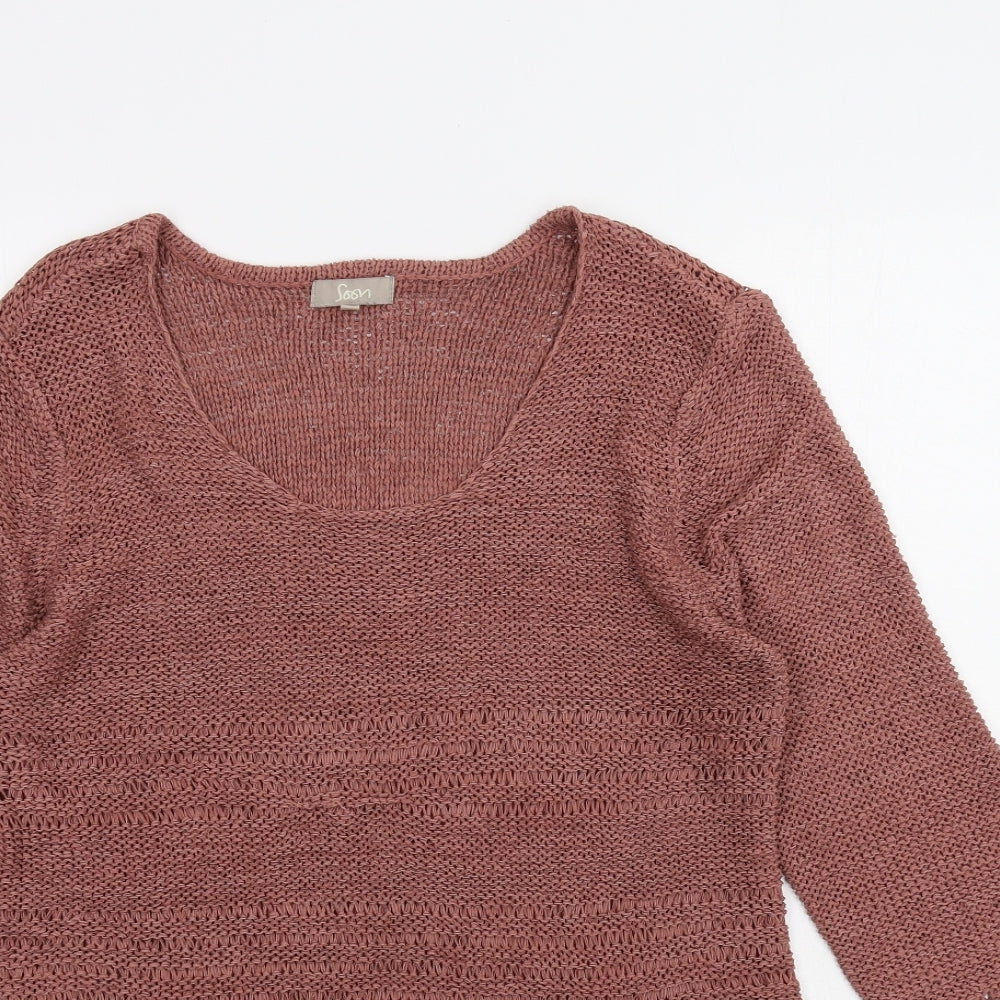Soon Womens Red   Pullover Jumper Size 16