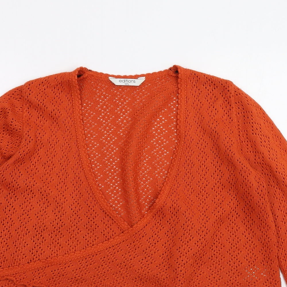 EDITIONS Womens Orange   Cardigan Jumper Size M