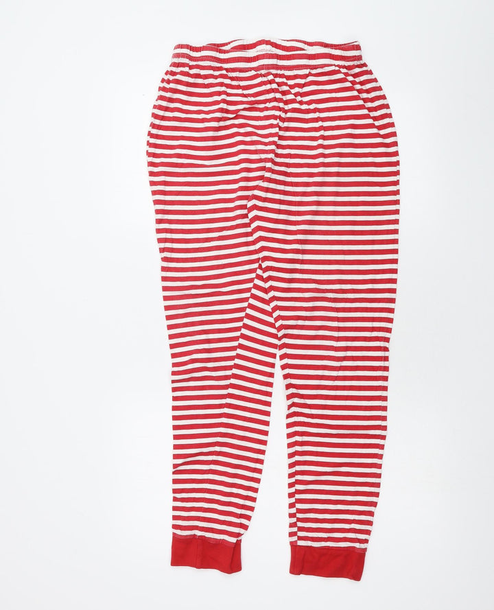 Christmas Womens White Striped Sweatpants Trousers Size S L26 in